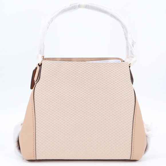 New Coach Edie 31 Jacquard and Leather Shoulder Bag Beechwood - Picture 6 of 13